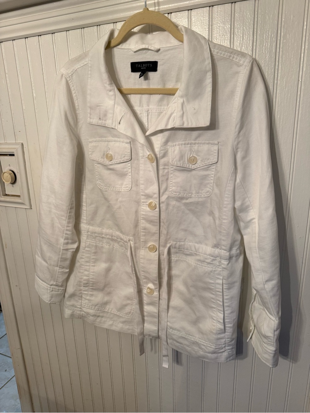 Talbots Lightweight Linen White MP Jacket
